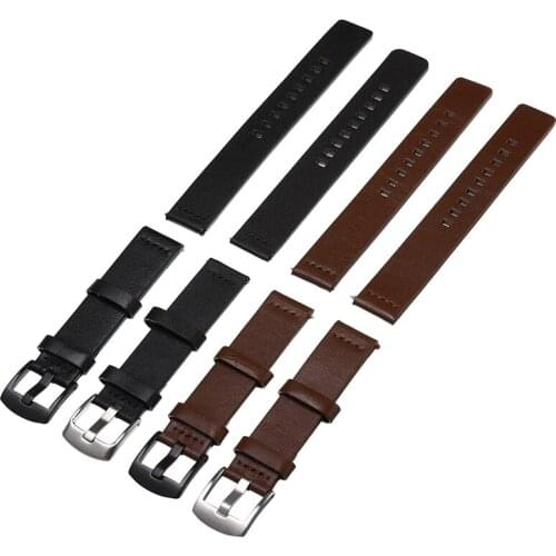 Leather Watch Strap 18mm 20mm 22mm 24mm Quick Release Replacement Watchband Bracelet With Steel Clasp Buckle For Smart Watch