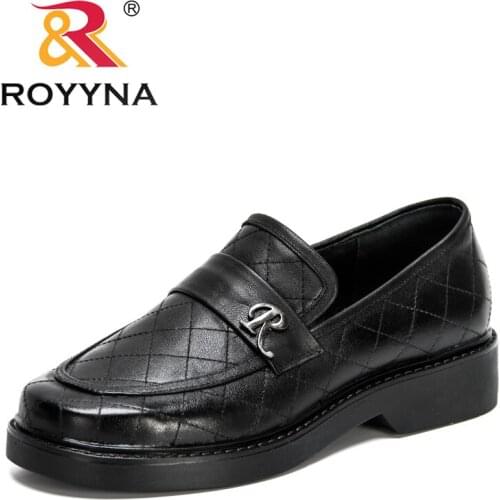 ROYYNA 2021 New Designers Geniune Leather Pumps Round Toe Sweet Style Students Shoes Thick Platform Heels Female Single Shoes