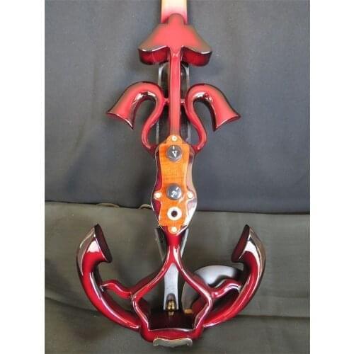 Handmade New Top Model Art 5 Strings Red 4/4 Electric Violin Streamline Case Rosin Bow Included String Instrument