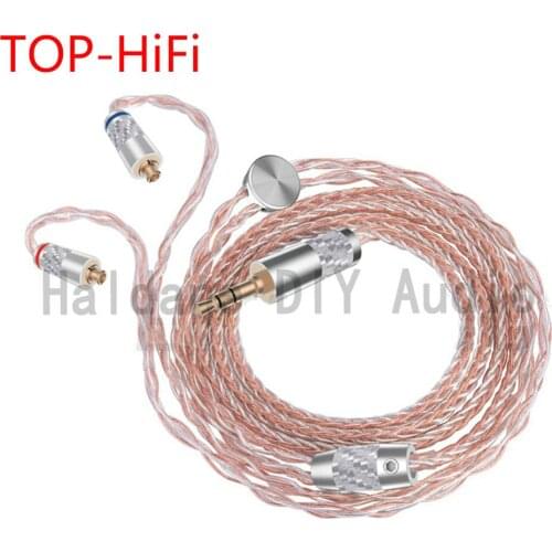 TOP-HiFi 3.5/2.5/4.4 Balanced Copper Silver Plated Mixed Headphone Upgrade Cable MMCX Connector Headphone Plug