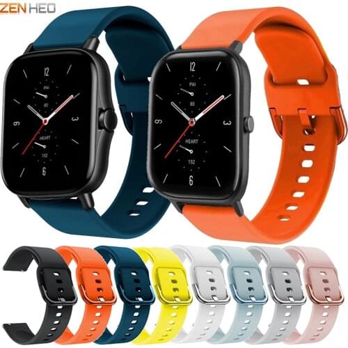 20mm Silicone Watchband Strap for Xiaomi Huami Amazfit GTS 2 2e/GTS 2 Mini/GTR 42mm Smart Watch Band for Xiaomi Haylou LS02