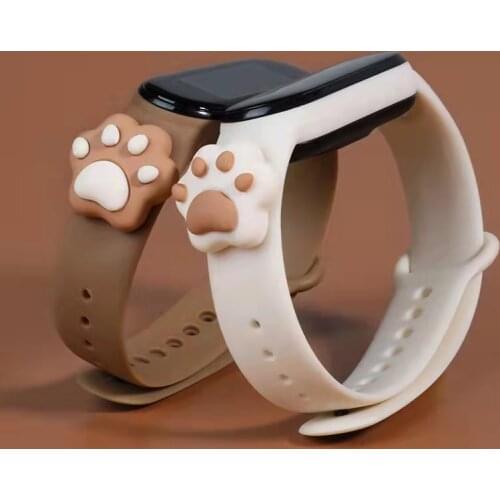 For Mi Band 6 5 4 3 Strap Silicone Doll Cartoon Flower Xiaomiband Replacement Watchband Bracelet Smart Sports Fitness Wrist