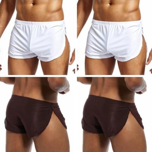 JOCKMAIL Mens Ropa Interior Hombre New Ice Silk Rounded Home Pants 4-Pack Short Pajamas Sexy Boxer Para Hombre Gay Underwear