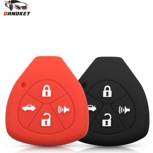 Dandkey 4 Buttons Silicone Key Case Cover For Toyota YARIS AURIS Sienna Remote Key Protector Cover 2005 2006 2007 2008 2009 2010