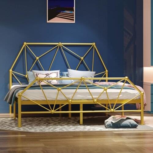 Iron Bed Frame 120×200CM Nordic Modern Simple Living Room Single Double Adult Teenage Children Iron Twin Bed Frame Stable Frame