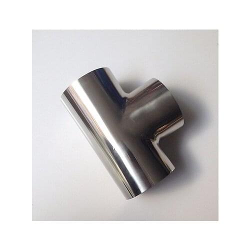 159mm O/D 2.5mm Thickness 304 Stainless Steel Sanitary Weld Tee Connector Pipe Fitting