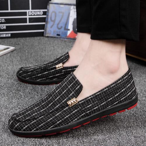 2021 new mens shoes breathable antiskid casual trend Doudou shoes mens old Beijing cloth shoes mens canvas shoes light