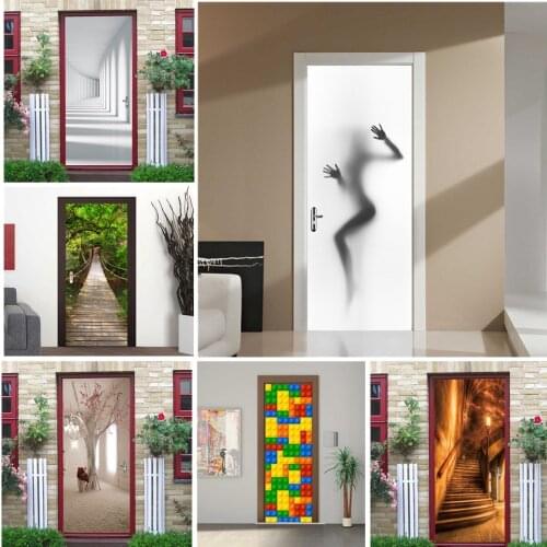 3D Sexy Girl Door Sticker Home Decor Living Room Bedroom Art Poster Wall Mural Decals Peel and Stick Wallpaper Vinyl