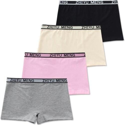 4Pcs/Lot Girls Boxer Briefs Panties Underwear Underpants Girl for Kids Children 8-14Y