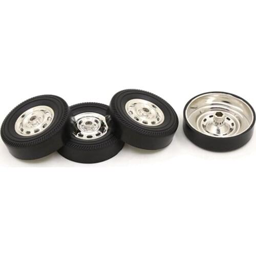 4PCS Metal Wheel Tires DIY Replacement Tyres Non-Slip for 1/10 WPL D12 RC Off-Road Buggy Truck Car Repair Tool Parts