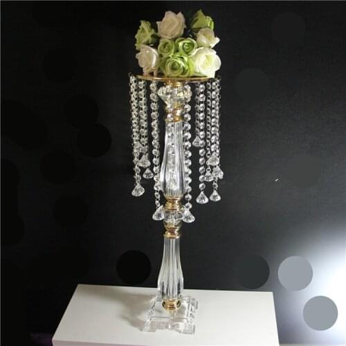 68cm tall crystal flower stand for wedding table centerpiece wedding props