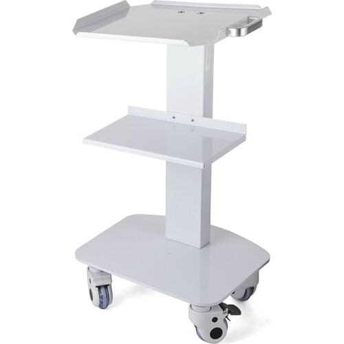 75CM 3-Shelf Surgical Trolley Stainless Steel Medical Trolley 2 Locking Laboratory Trolley for Hospital Clinic