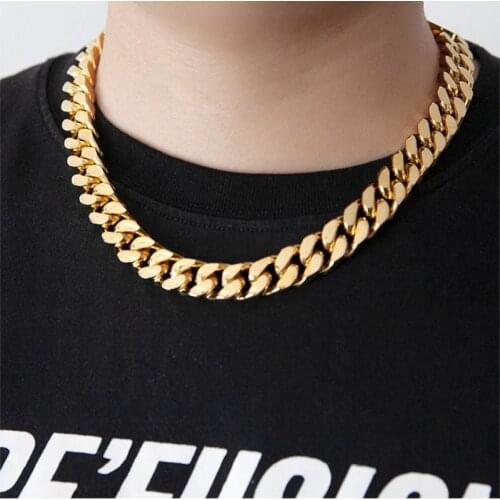 8MM Franco Stainless Steel Curb Cuban Link Chain Necklace Men Women Choker Hip Hop Gifts Jewelry 18K Gold Silver Heavy Punk