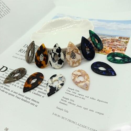 6pcs Acetate Slabs Water Drop Charm Acetic Acid Pendants Earrings For DIY Jewelry