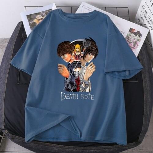 Anime Death Note T-shirts Women O-Neck Short Sleeve Plus Size Tshirts Hip Hop White Cosplay Tops Tees Washable Camiseta Woman