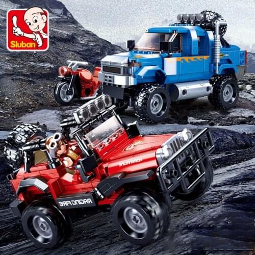 SLuban Gift For Kids Suv 3 in 1 Car Model Building Block Educational Toy Childrens Assembled Minifigures Toy Hots