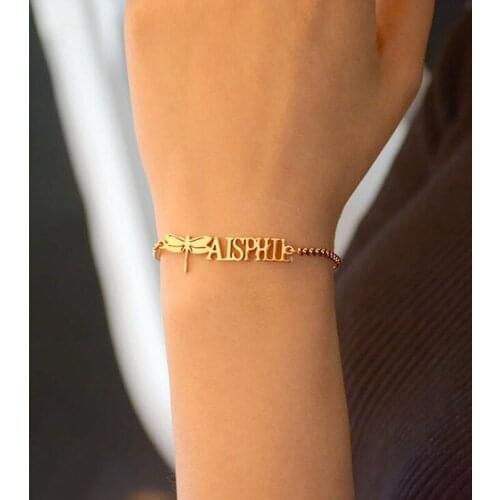 Personalized Custom Name Bracelet for Women Stainless Steel Charms Handmade Engraved Handwriting Love Bangle Best Friend Gifts