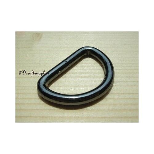 D ring d-rings purse ring Webbing Strapping gunmetal 1 inch 25mm 12pcs U59