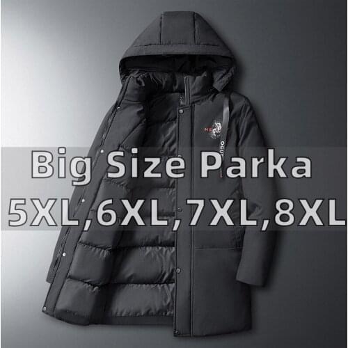Loose Keep Warm Thick Down & Parka Coat Mens Padded Winter Long Cotton Coat Hooded Oversized Jacket Windbreaker Windproof