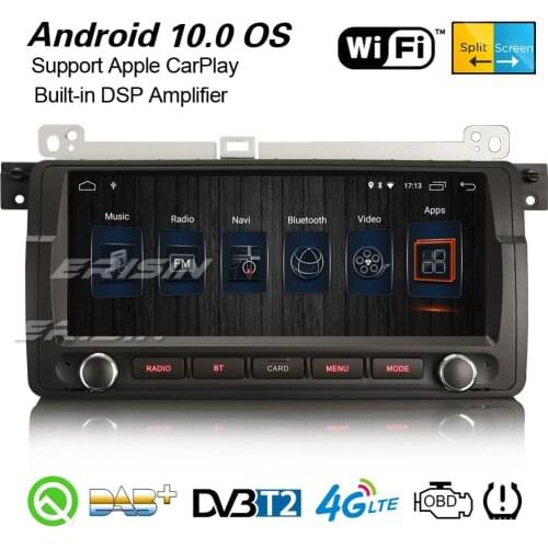 Erisin 8.8" Android 10.0 DSP DAB+ Car Stereo Carplay Navi WiFi OBD2 TPMS Bluetooth For BMW 3er E46 320 325 M3 MG ZT Rover75 3006
