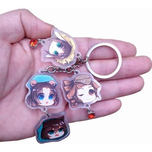 Identiteit V Acrylic Keychain Classic Anime Jewelry For Key Ring With Red Heart Bead Birthday Child Student Girl Party Gift