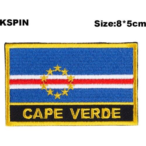 Cape Verde Rectangular Shape Flag patches embroidered flag patches national flag patches for clothing DIY Decoration PT0062-R