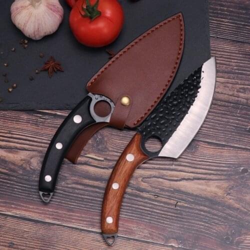 Handmade Forged Boning Fishing Knife Stainless Steel Kitchen Meat Cleaver Outdoor Cooking Cutter Butcher Knife Tactical Tools