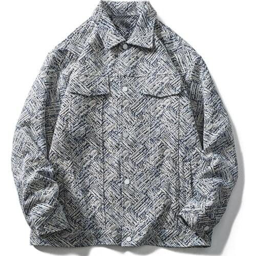 LACIBLE Hip Hop Streetwear Retro Jacket Letter Graphic Jacket Men 2021 Autumn Harajuku Cotton Casual Jacket Coat Outwear Button