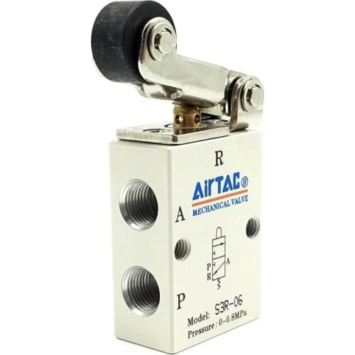 AirTAC Pneumatic Air Mechanical Valve S3R-06 1/8'' Thread 3/2 Way Control Valve