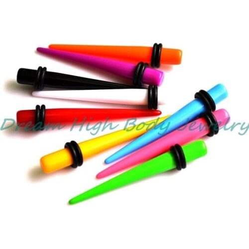 New Arrival 1Pair 9colors Ear Expander Taper Stretching stretchers Earring Ear Piercing Jewelry UV Acrylic 1.6-10mm Hot Sale