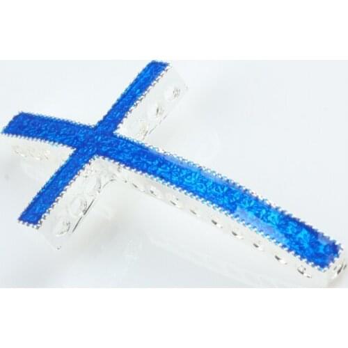 Silver Color Plastic Cross Connector Charms For Jewelry Making DIY Necklace Bracelet Accessories