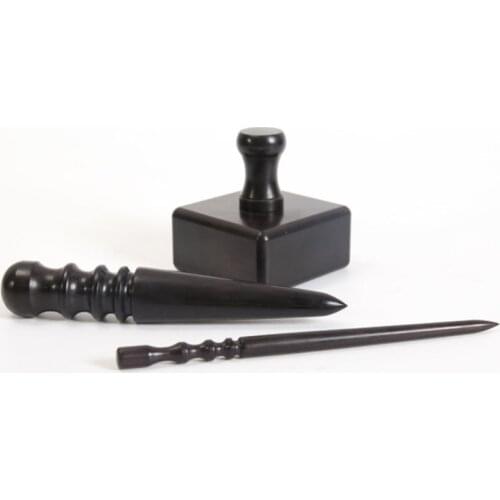 Leather Edge Burnisher Black Wood Edge Slicker Leather Craft Tool Leather Polished Grinding Tools