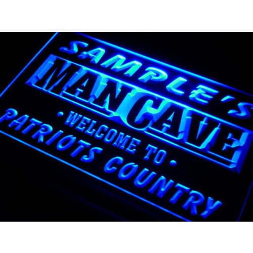 Qf-tm Name Personalized Custom Man Cave Patriots Country Pub Bar Beer Neon Light Signs with On/Off Switch 7 Colors 4 Sizes