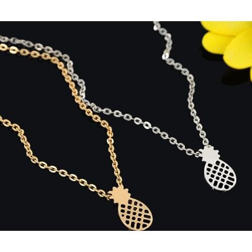 RONGQING 12pcs/lot gold silver Color pineapple necklace for Women Jewelry Trendy Fruit Choker pineapple Necklace Personalized