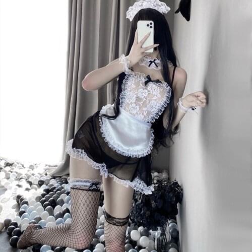 Sexy Lingerie Sexy Bandage Apron Mesh Perspective Cosplay Sexy Maid Cosplay Lace Pajamas Suit Uniform Temptation Midnight