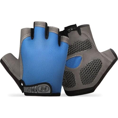 Silicone Anti Slip Half Finger Cycling Gloves Men Women Sport Gloves Breathable Anti Sweat Bicycle MTB Road Gloves Equipment