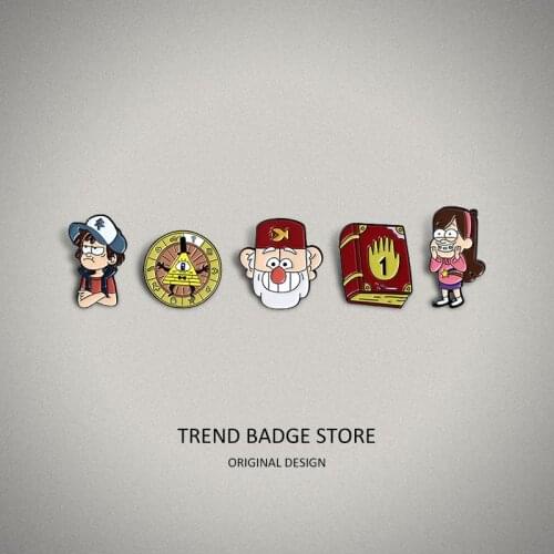Creative Weird Town series brooch cartoon funny girl book shape paint badges