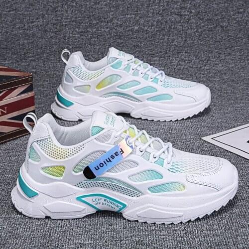 COZOK Mens Shoes Summer 2021 New Trendy Shoes Boys Breathable Fashion Thin Section Youth Sports Leisure Small White Board Shoes