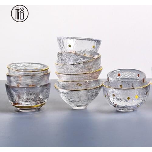 Japanese transparent hat cup Phnom Penh small cup tea tasting cup hammer glass tea set