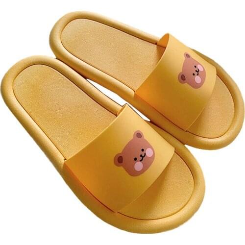 A889xt Female Summer Cute Cartoon Student Drag Flat Bottom Casual Slippers Outside Wearing Couple Beach Sandals