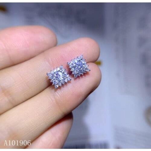 KJJEAXCMY Fine Jewelry 925 sterling silver inlay 0.5 carat Mozambique diamond gem ladies earrings support re-examination new lux