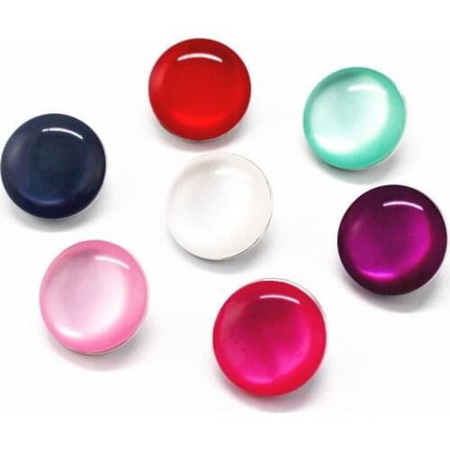 10pcs/lot Multicolour Imitation Cats eye Resin Snap Button Charms Fit 18mm/20mm DIY Snap Bracelet & Bangles Jewelry