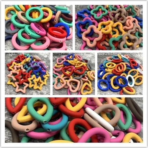 10pcs Earrings And Jewelry Pendant Acrylic Heart-shaped Semicircle Earrings NecklaceAccessories Pendants DIY