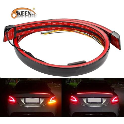 130CM Black Car Universal Rear Wing Spoiler With Led Flash Brake Tail Lamp Car Rear Spoiler Lip Kit Exterior Accessories