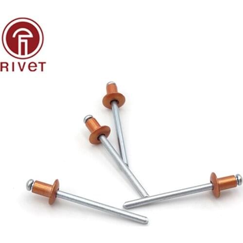 4.8x22 4.8x23 4.8x24 4.8x25 4.8x30 5x8 5x9 5x10 5x11 5x12 5x13 5x14mm Golden Aluminium Steel Opening Blind Rivet Dome Head