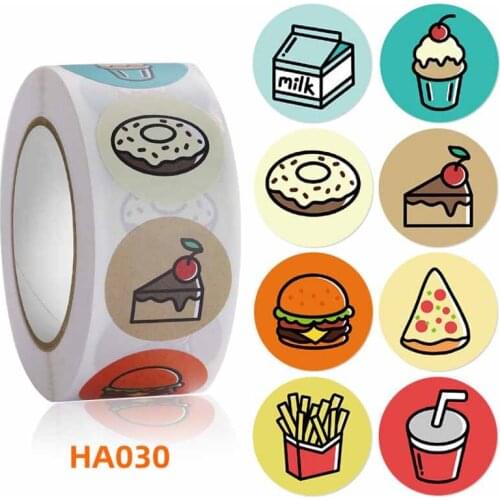 500pcs Cake /Food Bakery Paper Stickers Kawaii Paper Stickers For Water Cup Stationery DIY Scrapbooking Diary Album Decal