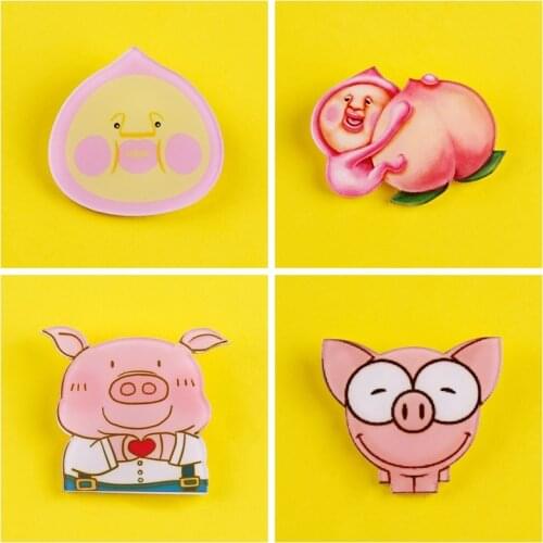 Acrylic Cartoon Series Set Badges On Pins Icon On The Backpack Brooches On Jeans Jacket Accessories Paired Jewelry For Women