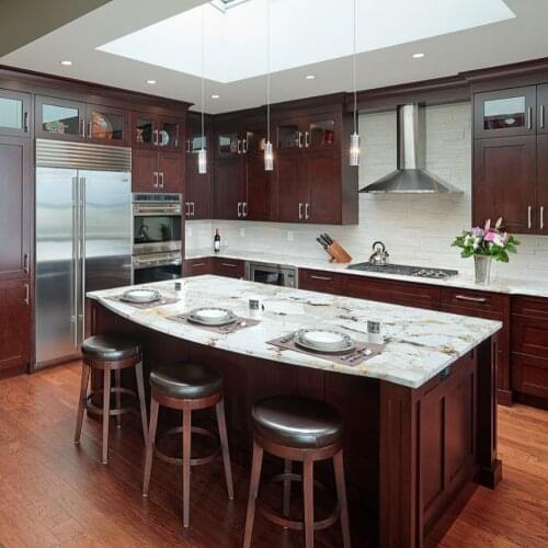 American Classic Vintage Inspired Design With Mahogany Shaker Kitchen Cabinet Furniture