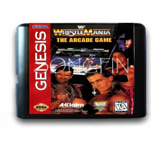 Wrestle Mania The Arcade Game 16 Bit Game Card For Sega Mega Drive & Sega Genesis