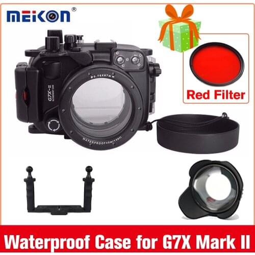 Meikon 40M/130ft Underwater Waterproof Camera Housing Case for Canon G7X Mark II